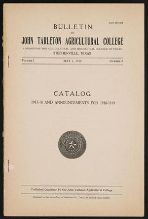 Primary view of object titled 'Catalog of John Tarleton Agricultural College, 1917-1918'.