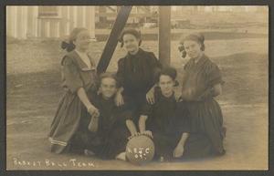 Primary view of object titled '[Postcard of Girl's Basketball Team]'.