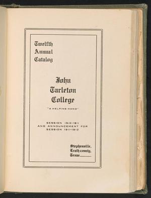 Primary view of object titled 'Catalog of John Tarleton Agricultural College, 1910-1911'.