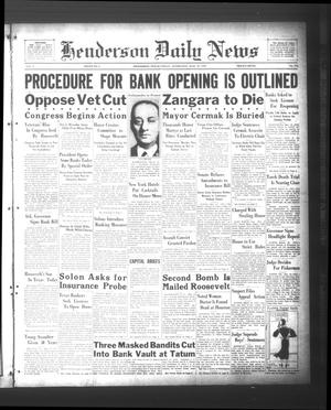 Henderson Daily News (Henderson, Tex.), Vol. 2, No. 303, Ed. 1 Friday, March 10, 1933
