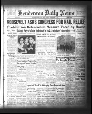 Henderson Daily News (Henderson, Tex.), Vol. 3, No. 39, Ed. 1 Thursday, May 4, 1933