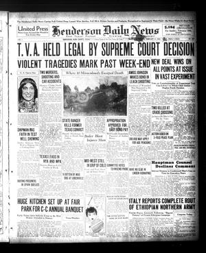 Henderson Daily News (Henderson, Tex.), Vol. 5, No. 287, Ed. 1 Monday, February 17, 1936