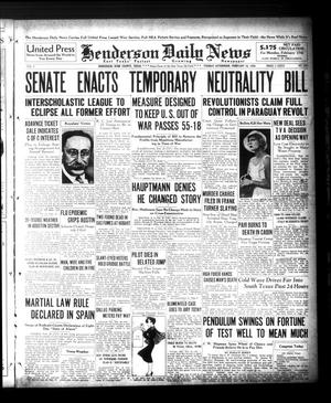 Henderson Daily News (Henderson, Tex.), Vol. 5, No. 288, Ed. 1 Tuesday, February 18, 1936