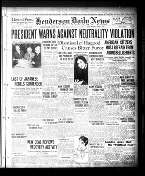 Primary view of object titled 'Henderson Daily News (Henderson, Tex.), Vol. 5, No. 298, Ed. 1 Sunday, March 1, 1936'.