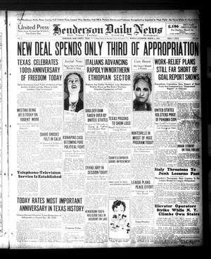 Henderson Daily News (Henderson, Tex.), Vol. 5, No. 299, Ed. 1 Monday, March 2, 1936
