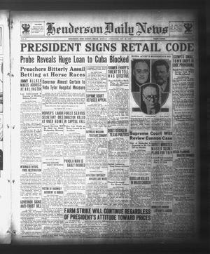 Henderson Daily News (Henderson, Tex.), Vol. 3, No. 183, Ed. 1 Monday, October 23, 1933
