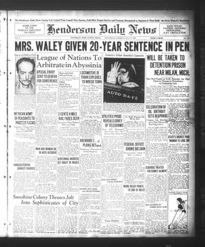 Henderson Daily News (Henderson, Tex.), Vol. 5, No. 103, Ed. 1 Wednesday, July 17, 1935