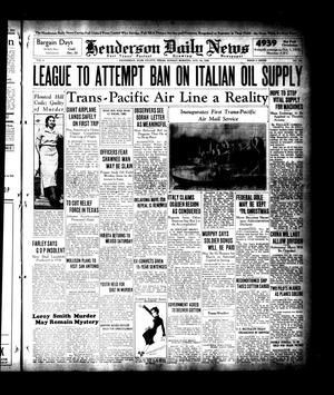Henderson Daily News (Henderson, Tex.), Vol. 5, No. 214, Ed. 1 Sunday, November 24, 1935