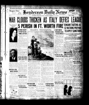 Henderson Daily News (Henderson, Tex.), Vol. 5, No. 218, Ed. 1 Thursday, November 28, 1935