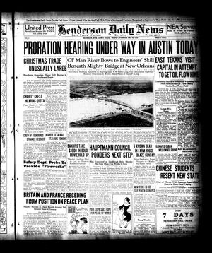 Henderson Daily News (Henderson, Tex.), Vol. 5, No. [233], Ed. 1 Monday, December 16, 1935