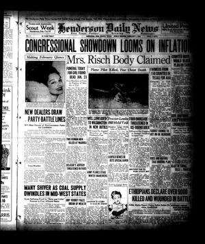 Primary view of object titled 'Henderson Daily News (Henderson, Tex.), Vol. 5, No. 274, Ed. 1 Sunday, February 2, 1936'.