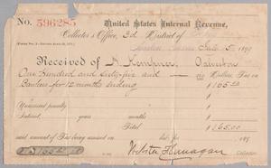 [Receipt for Amount Paid to United States Internal Revenue, July 1899]