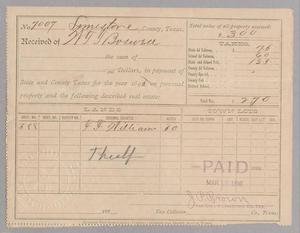 Primary view of object titled '[Receipt for Taxes Paid by W. J. J. Buswell, March 1896]'.