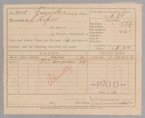 Primary view of object titled '[Receipt for Taxes Paid by S. Hope, March 1896]'.