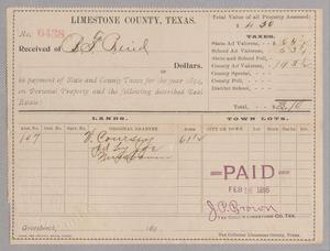 [Receipt for Taxes Paid by A. J. Auid, February 1895]