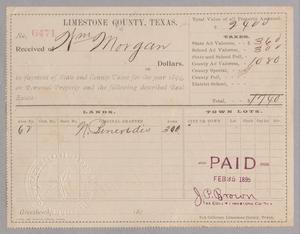 Primary view of object titled '[Receipt for Taxes Paid by W. M. Morgan, February 1895]'.