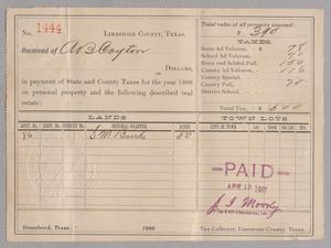 [Receipt for Tax on Property, April 1887]