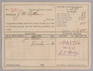 [Receipt for Tax Paid by J. M. Lathan, March 1897]