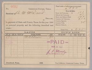 [Receipt for Taxes Paid by A. M. M. David, March 1897]