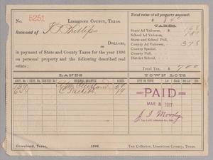 [Receipt for Taxes Paid by F. P. Phillips, March 1897]