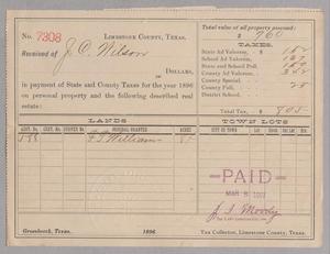 [Receipt for Taxes Paid by J. C. Wilson, March 1897]