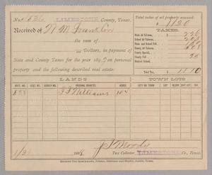 Primary view of object titled '[Receipt for Taxes Paid by W. M. Franklin, January 1898]'.