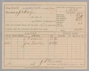 [Receipt for Taxes Paid by J. B. Harper, January 1898]