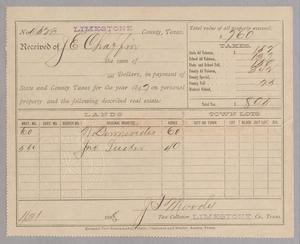 [Receipt for Taxes Paid by J. E. Chaffin, January 1898]