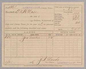 [Receipt for Taxes Paid by W. H. Moss, January 1898]