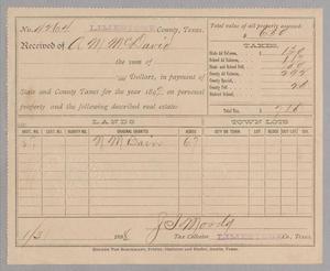 [Receipt for Taxes Paid by A. M. McDavid, January 1896]