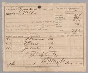 [Receipt for Taxes Paid by S. W. Rea, January 1898]