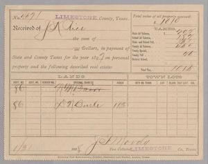 [Receipt for Taxes Paid by J. K. Rice, January 1898]