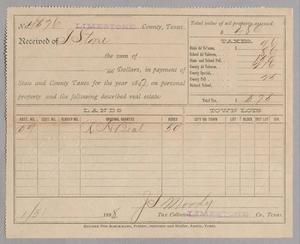 [Receipt for Taxes Paid by J. Stone, January 1898]
