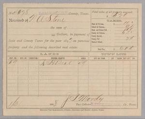 [Receipt for Taxes Paid by M. A. Stone, January 1898]