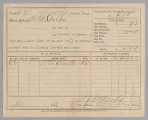 [Receipt for Taxes Paid by W. M. Shelby, January 1898]