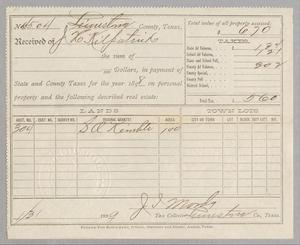 [Receipt for Taxes Paid by J. X. Kilpatrick, January 1899]