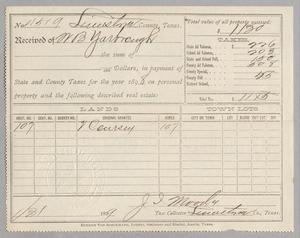 [Receipt for Taxes Paid by W. B. Yarbrough, January 1899]
