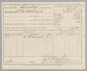 Primary view of object titled '[Receipt for Taxes Paid by A. M. M. David, January 1889]'.