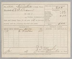 [Receipt for Taxes Paid by A. A. Brown, January 1898]