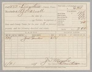 [Receipt for Taxes Paid by A. J. Darnell, January 1899]