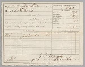 [Receipt for Taxes Paid by P. E. Cross, January 1899]