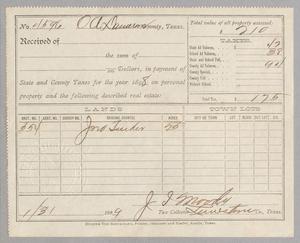 [Receipt for Taxes Paid by O. A. Dawson, January 1899]