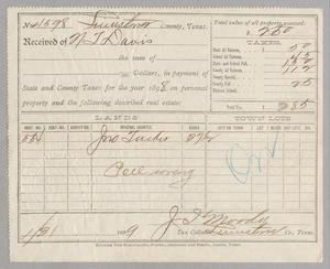 [Receipt for Taxes Paid by W. J. Davis, January 1899]
