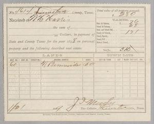 [Receipt for Taxes Paid by W. H. Harris, January 1899]