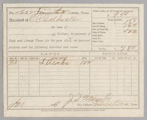 [Receipt for Taxes Paid by C. C. Caldwall, January 1899]