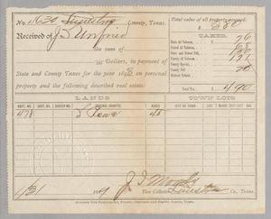 [Receipt for Taxes Paid by J. Sunfried, January 1899]