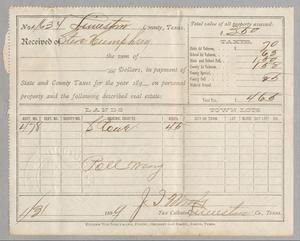 Primary view of object titled '[Receipt for Taxes Paid by Stan Humphrey, January 1899]'.