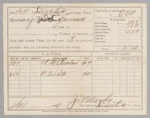 [Receipt for Taxes Paid by D. L. Summers, January 1899]