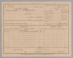 [Receipt for Taxes Paid by M. M. Morgan, January 1900]