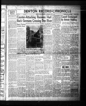 Primary view of object titled 'Denton Record-Chronicle (Denton, Tex.), Vol. 41, No. 281, Ed. 1 Wednesday, July 8, 1942'.